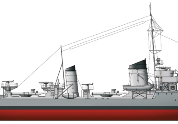 Корабль DKM Wolf [Torpedoboot ] (1941) - чертежи, габариты, рисунки